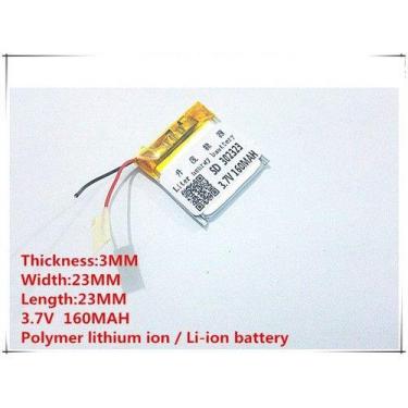 Imagem de Bateria 3,7v  3mm X 23mm X 23mm Com 160 Mah  2 Fios - bgb