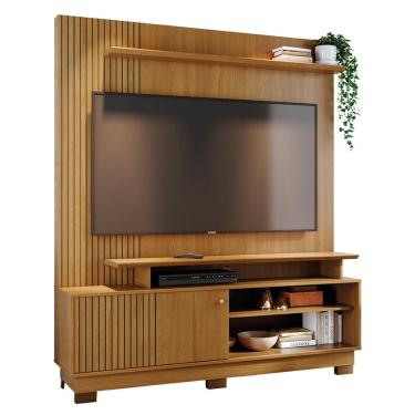 Imagem de Estante Home Theater Ares para TV até 75” com Pés - Madetec Cumaru