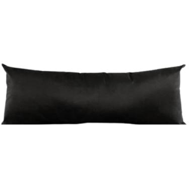 Imagem de Almofada Decorativa Grande Para Cama Cabeceira Casal Encosto de Dormir Leitura Travesseiro 60X140 Preto