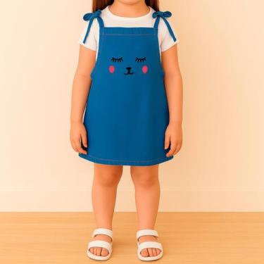 Imagem de Jardineira Jeans Feminina Infantil Salopete Macaquinho Menina - JF SHO