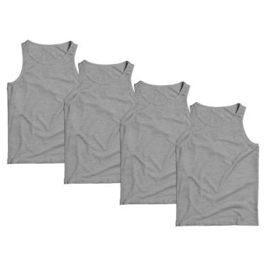 Imagem de Kit 4 Regatas Masculina Camiseta Lisa Premium Algodão Camisa - Basic F