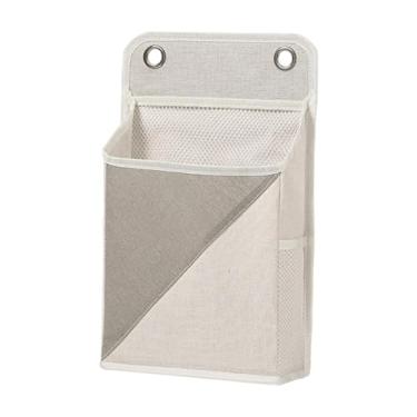 Imagem de YWJLQH Organizador de parede, cesto suspenso, lavável, multiuso, bolsa de cabeceira, organizador de dormitório para armário de cozinha, Cinza