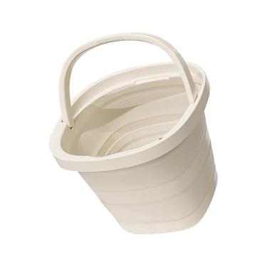 Imagem de Balde Dobrável Com Alça, Recipiente de Água para Jardinagem, Balde de 10 Litros Grande Capacidade com Alça para Campismo Pesca Lavandaria Lavagem de Carro e Praia