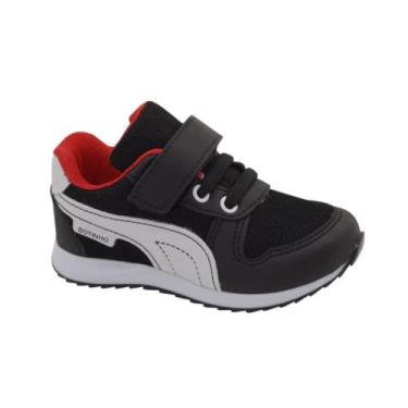 Imagem de Tênis Casual Infantil Botinho 764, Preto, Vermelho, 21