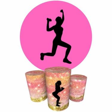 Imagem de Trio Capas Cilindro + Painel Redondo 1,50m Academia - Fadrix, K1ACA000