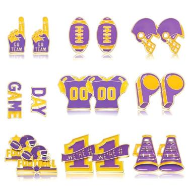 Imagem de 9 pares de brincos femininos de dia de jogo para futebol, vermelho, azul, acessórios espirituais, joias esportivas, roupas de futebol, lembrancinhas de festa, presentes, Zinco, Sem pedra preciosa