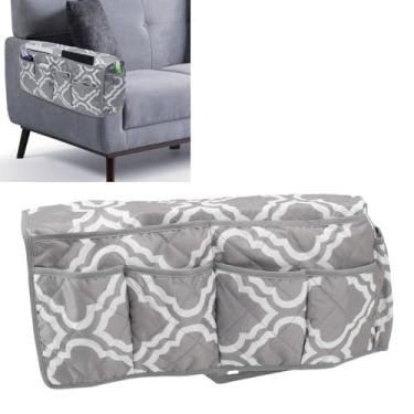 Imagem de AUNMAS Poltrona Caddy, Dobrável Sofá Poltrona Caddy Tabela Recliner Braço Organizador para Lanches Revista Tablet Telefone Chocolate