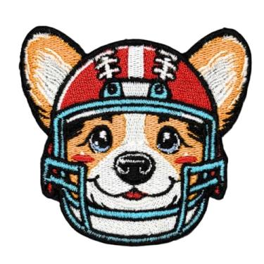 Imagem de Siam Accs Rugby Fans Corgi Dog with Helmet Cute Patch Bordado Fã de Futebol Americano Time Favorito Ferro em Costurar para Roupas Mochilas Jeans Motocicleta Jaquetas Personalizadas Chapéus Bolsas