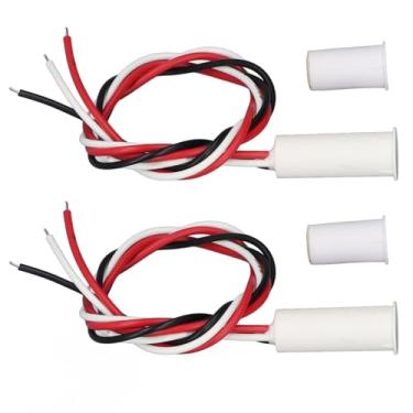Imagem de Ymiko Chave Magnético Porta Com Fio Sensor de Janela 2 Define o Material ABS de Alta Temperatura Normalmente Fechado DC12 24V para Segurança de Segurança Doméstica de Alarme Anti