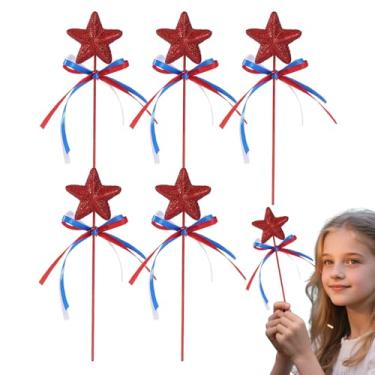 Imagem de Rrlihjgu Varinhas Para Crianças,Varinhas de Fada Estrela Infantis | com Glitter 5 Peças Brinquedo Fantasia para Menina e Natal e Aniversário e Teatro e Festa e Halloween e Cosplay e Espectáculos de