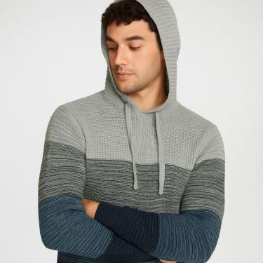 Imagem de Suéter Masculino com Capuz em Tricô – Listrado-Masculino