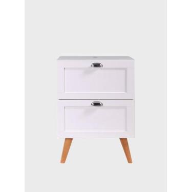 Imagem de Gabinete para Banheiro com Tampo 60cm Retro Mdf Branco Milano - On Móv