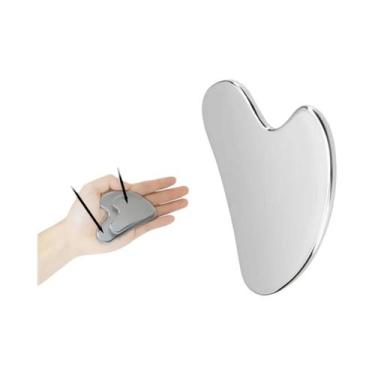 Imagem de Placa De Aço Inoxidável Gua Sha Ferramenta De Massagem Facial Placa De