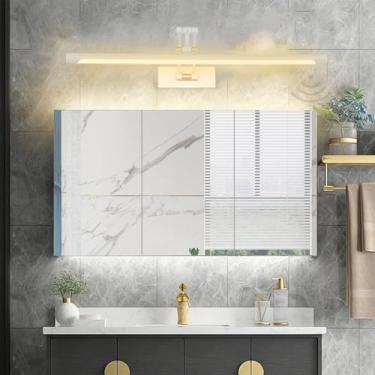 Imagem de Luminária de parede LED para espelho de banheiro, arandelas giratórias de parede com ângulo ajustável com sensor de iluminação espelhada lâmpadas de parede de acrílico modernas para banheiros luzes de