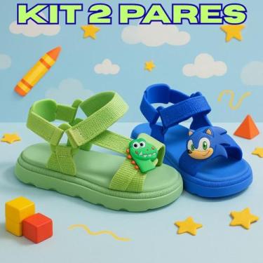 Imagem de Kit 2 Pares Sandália Papete Infantil Baby Masculina Anatômica Macia La