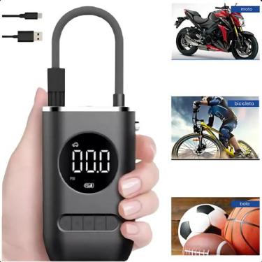 Imagem de Mini Compressor Digital Portátil  Bomba de Ar para Pneus de Carro, Mot