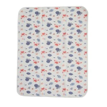 Imagem de Naroote Almofada de Cama Lavável, Almofada de Cama à Prova d'água, Vários Padrões Fofos Reutilizáveis ​​laváveis ​​para Quarto de bebê (Modelo submarino)