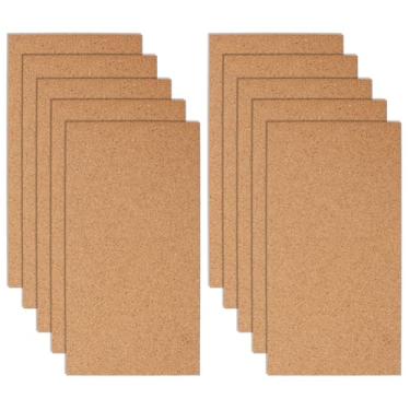 Imagem de OLYCRAFT 10 quadros de avisos retangulares 30 x 15 cm, placa de cortiça de madeira não autoadesiva, 0,3 cm de espessura, retangular, folha de madeira, quadros decorativos para decoração de parede