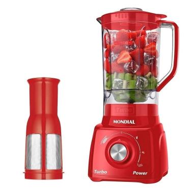 Imagem de Liquidificador Mondial L-99 com Filtro - Copo Cristal, 3 Velocidades + Pulsar, 550W, Vermelho