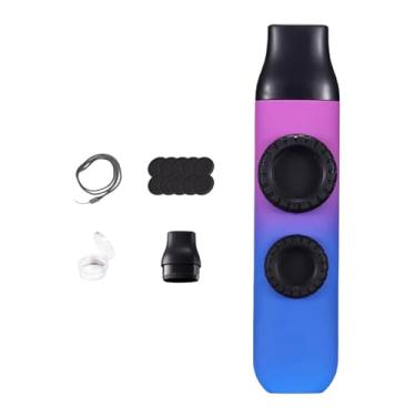 Imagem de KiBcsLic Flauta Kazoo Instrumento Musical Duplo Furo para Crianças Adultos Lembrancinhas de Festa Compactas com Cordão para Caminhadas Atividades Camping, Violeta Azul
