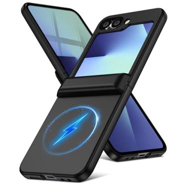 Imagem de YSLBWLE Capa para Samsung Galaxy Z Flip 6 / Z Flip7 fe/Z Flip 5 com proteção de dobradiça e carregamento magnético e fina, capa de telefone de proteção militar de corpo inteiro para ZFlip 6 / ZFlip 5