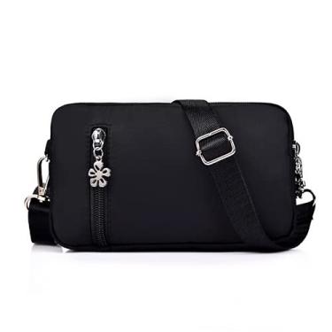 Imagem de Bolsa transversal para celular pequena bolsa de pulso para Google Pixel 8 7 6 5 4a 5G 4 XL 3a iPhone 15 14 13 12, Preto, Small