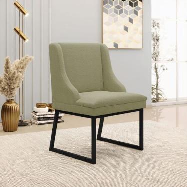 Imagem de Cadeira Sala de Jantar Industrial Preto Liz Bouclê Pistache D03 - D'Ro