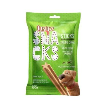 Imagem de Snack Quatree para Cães Adultos Porte Médio e Grande Sabor Menta 100g