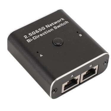 Imagem de GOWENIC Interruptor Seletor Divisor RJ45, Interruptor USB 2.0 2 Em 1 Saída ou 1 Em 2 Fora, Interruptor Bidirection de Rede 2.5G 5G, Adaptador para Switcher de Rede Externa RJ45