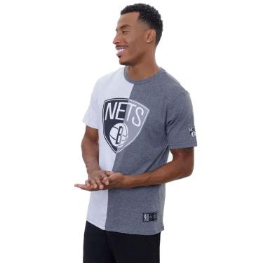 Imagem de Camiseta NBA Brooklyn Nets Cinza Meia Mescla Grafite