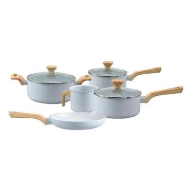 Imagem de Jogo de Panelas Antiaderente Indução Revestimento Cerâmico Pratic Cook
