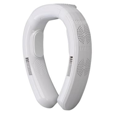 Imagem de Jiawu Fã do Pescoço, Ventiladores de Resfriamento Portátil, 3 Velocidades de Fãs Pessoais Vestíveis, Refrigerador e Aquecedor Silencioso Recarregável para Casa, Escritório, Ciclismo (Branco)