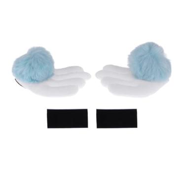 Imagem de A ABSOPRO Acessórios de capacete de motocicleta decoração arale asas com basquete para motocicleta bicicleta capacetes de esqui branco conjunto 2 adesivos de pelúcia