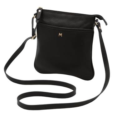 Imagem de Mariart Cupuaçu Bolsa Feminina Transversal de Couro Bovino Legítimo (Preta)