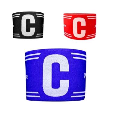 Imagem de Faixa de Capitão Braçadeira Poker Braço Futebol Society Futsal Treino Jogo Oficial Original Ajustável Elástico Jogador Juiz Time (Azul)