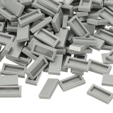 Imagem de PATIKIL 370 Pcs Flat Blocks Bulk, 1x2 Square Light Gray Classic Tiles Smooth Surface Mini Building Blocks Accessories Compatible Bricks Kits for Building Floor Walls Mosaic Pixel Art