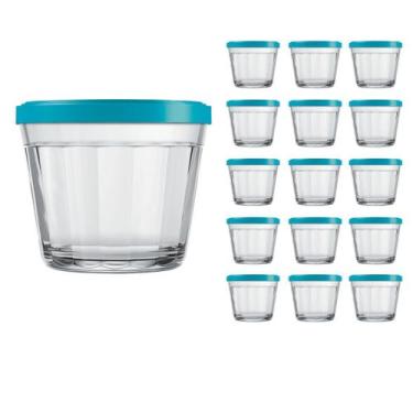 Imagem de Pote Vidro Americano C/Tampa Cores Cereal Bolacha 150ml 15Un - NADIR F