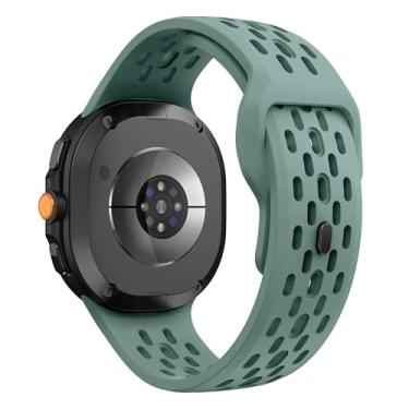 Imagem de Pulseira de silicone furos fecho de pressão marca 123smart compativel com galaxy watch 8 40mm 44mm classic 46mm SM-L320 L325 SM-L330 L335 LTE SM-L500 L505 LTE (Verde Arvore)