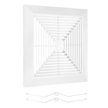 Imagem de PATIKIL Capa de exaustor de banheiro de 35,5 x 35,5 cm, grade de ventilador de plástico ABS capa de ventilação de ar condicionado com molas para ventiladores quadrados de teto ou exaustor em casa