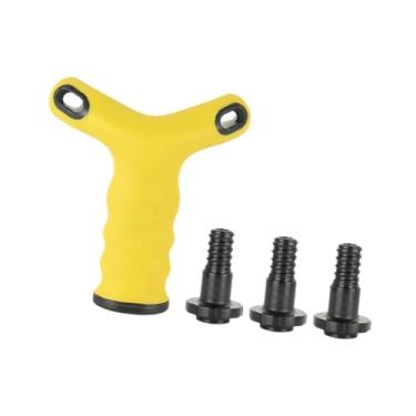 Imagem de simhoa Alça de halteres, converte seus halteres em kettlebells para pesos, placa, peso, treinamento de força, equipamento, Amarelo