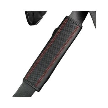 Imagem de Acessórios De Capa De Ombro Para Cinto De Segurança De Carro Em Couro 