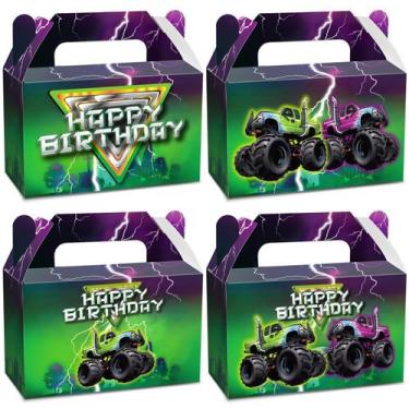 Imagem de Caixas de guloseimas CHUNNIN Monster Truck verde roxo x24 Kids Party