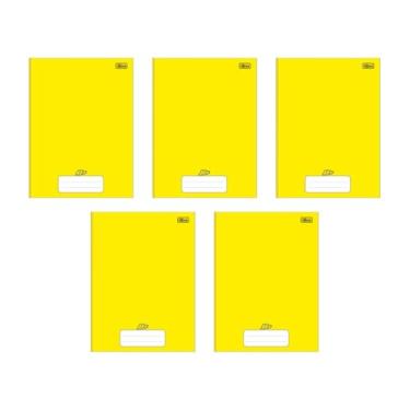 Imagem de Kit 5 Cadernos Universitário Brochura D+ Tilibra Amarelo com 96 Folhas Pautadas A4 Escolar Aula