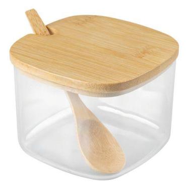 Imagem de Açucareiro De Bambu Porta Tempero Tampa E Colher Sense Ou