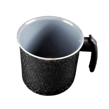 Imagem de Canecão Fervedor Preto Craqueado Antiaderente Cerâmica 14cm - JAVALI