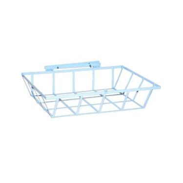 Imagem de Lixeira De Rua Para Muro Parede Ou Grade Branca 60x45x12cm. - OURO MIN