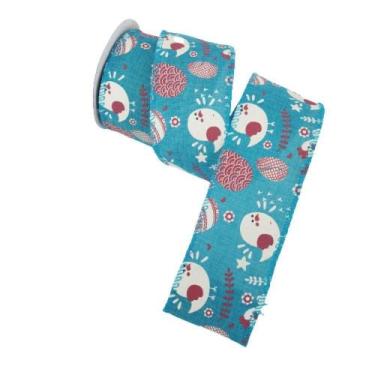 Imagem de Fita Aramada Com Passarinho E Ovinhos Comp 9.14m - Carmella Presentes