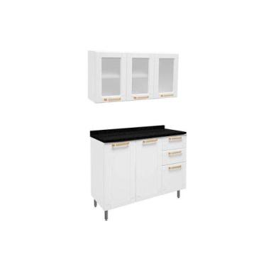 Imagem de Kit Cozinha Modulada 2 Peças Colors (1Aéreo+1Balcão) C2P18 Branco-Bert