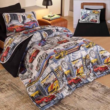 Imagem de Kit Coordenado Edredom Com Lençol Solteiro Mymo - Raci - 100% Algodão