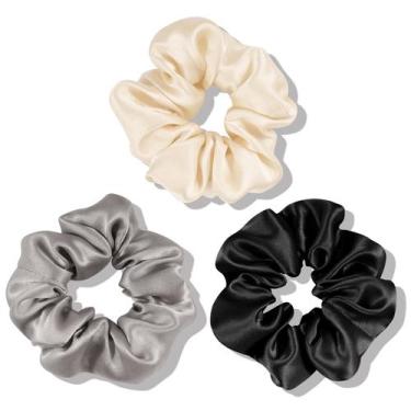 Imagem de Silk Scrunchies OLESILK 100% seda de amora para dormir o cabelo, pacot
